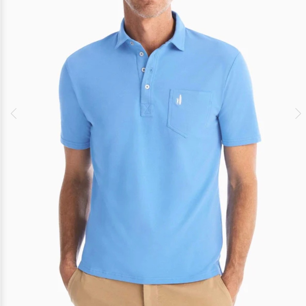 NWT Johnnie-O Hangin Out Polo 4 Button Capri Blue Small